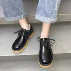 Женские туфли-оксфорды на платформе, черные повседневные туфли на шнуровке, модель 8923L, весна 2021