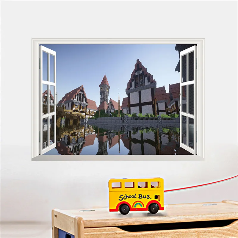 3d настенные стикеры Стива и Крипера для детской комнаты, настенные наклейки для детской комнаты, детская комната, спальня для мальчиков, настенные художественные наклейки, плакат - Цвет: MC006