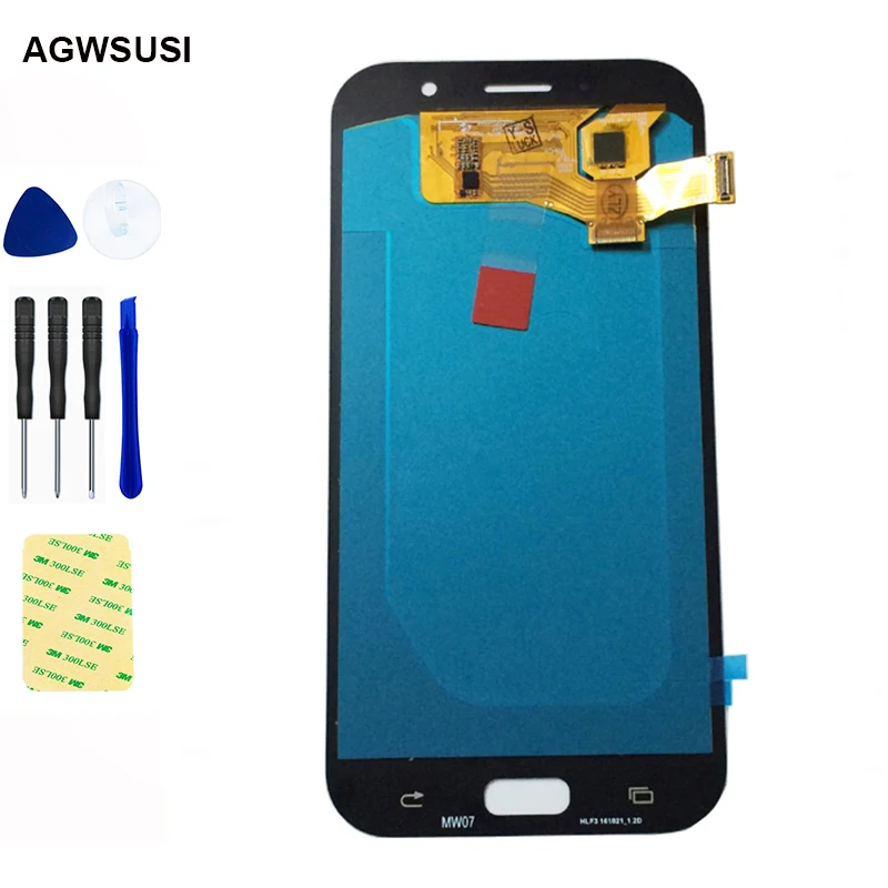 Super Amoled For Samsung A7 2017 LCD Screen A720F A720M SM-A720F LCD Display Panel Touch Screen Digitizer Sensor Assembly