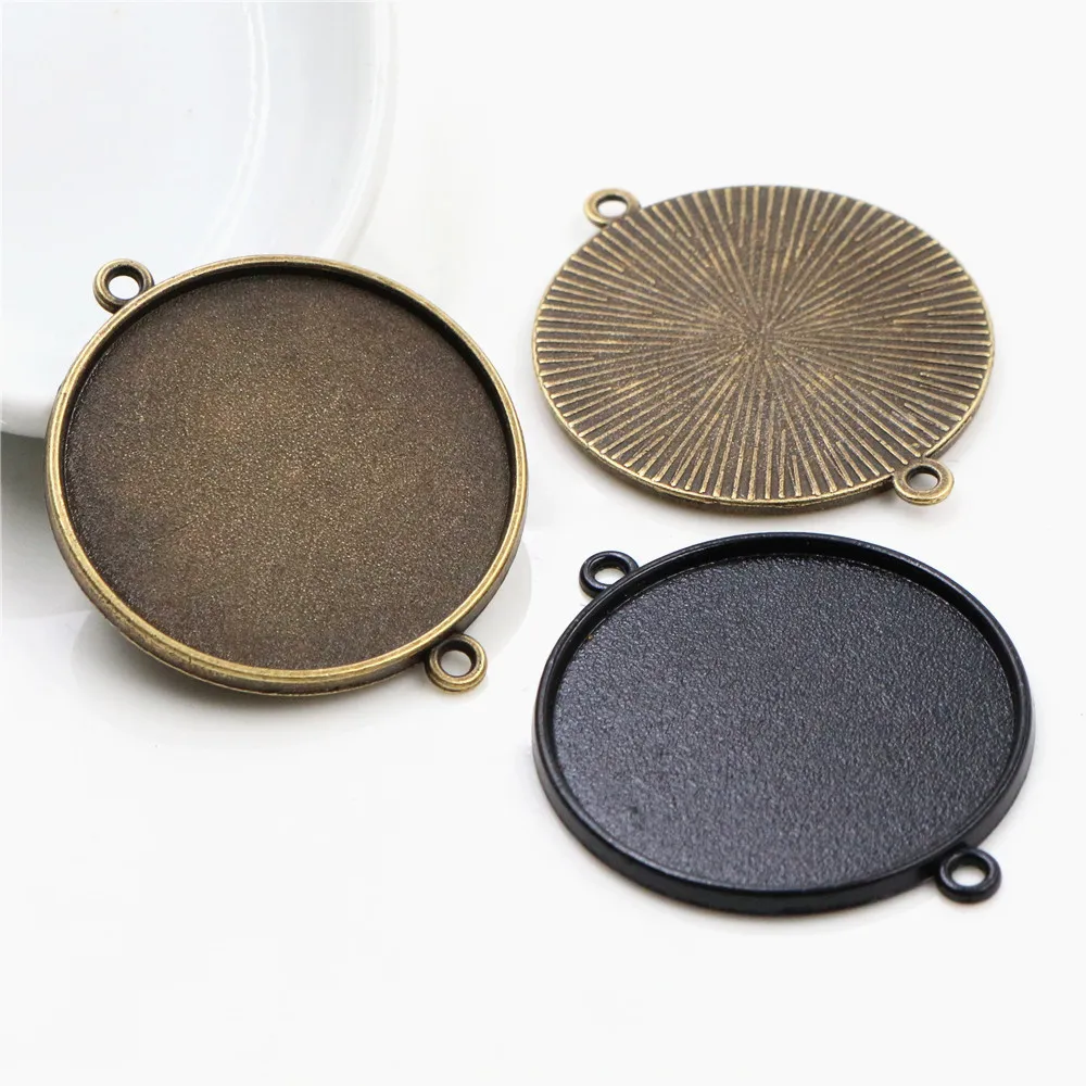 

10 шт 30 мм Внутренний размер античная бронза и черные цвета классический стиль Кабошон База Установка Подвески кулон