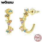 Женское Ювелирное Украшение из серебра 925 пробы, с разноцветным цирконием, CQE1263