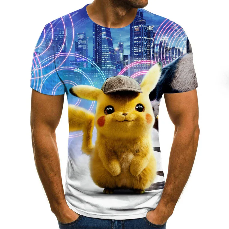 

Engraado dos desenhos animados camiseta masculina vero moda topo 3d em torno do pescoo manga curta bonito vento casual camisa