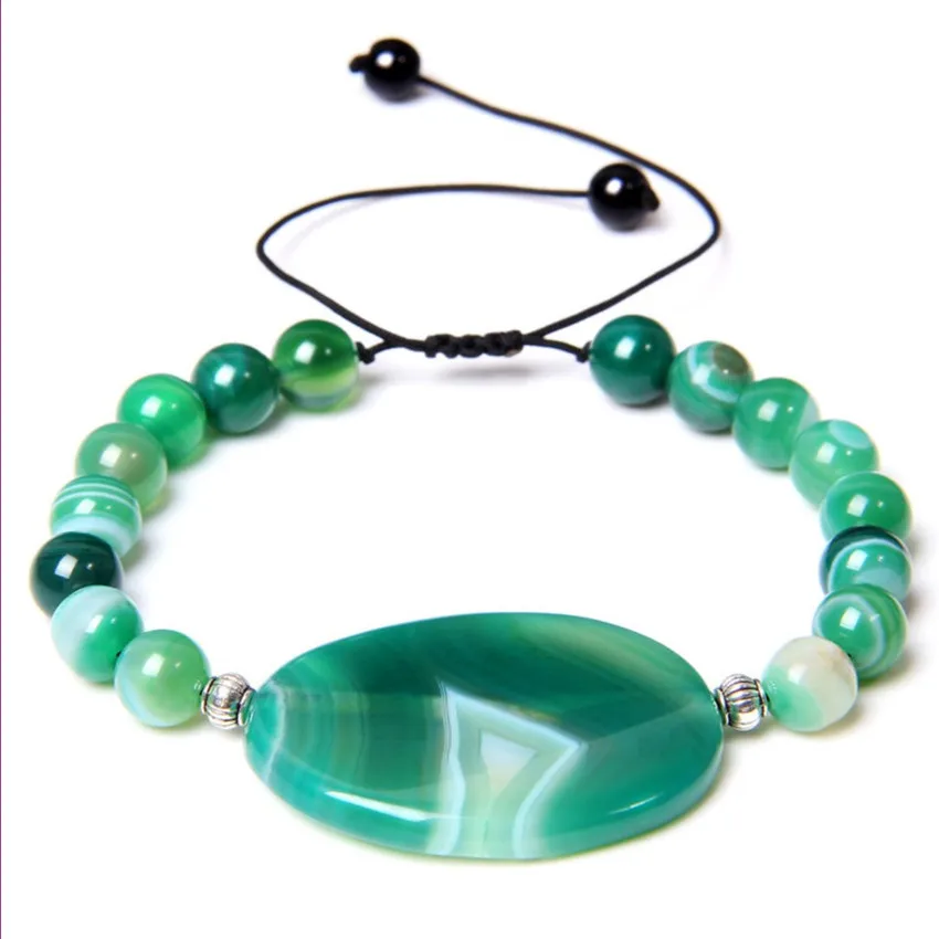 

FYSL Handmade Weave Many Colors Irregular Shape Agates Connect Stone Beads Elastic Bracelet Ethnic Jewelry