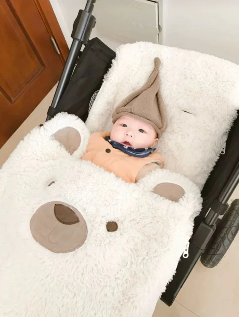 Спальный мешок для новорожденных детская коляска спальный зимний теплый
