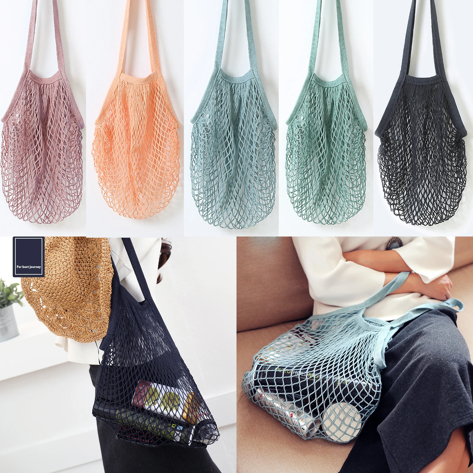 Phander большие хлопковые тоуты складная Сетчатая Сумка для покупок многоразовые