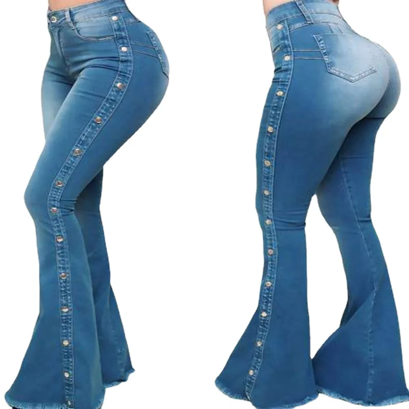 

High Rise Wide Leg Skinny Jeans for Women Skinny Bell Bottom Rips Butt Lift Washed Jeans Denim Pants