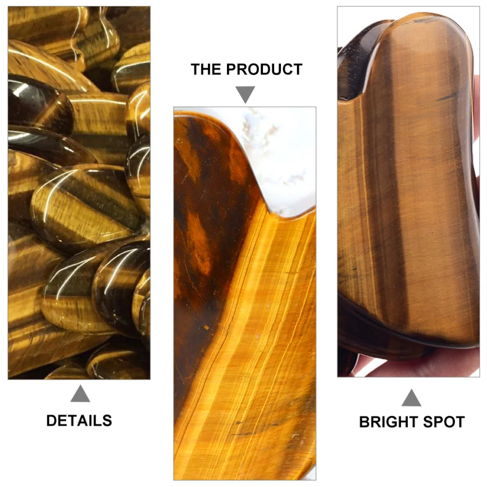 

1Pc Tiger's Eye Scraping Board Creative Board Tool (Light Brown)