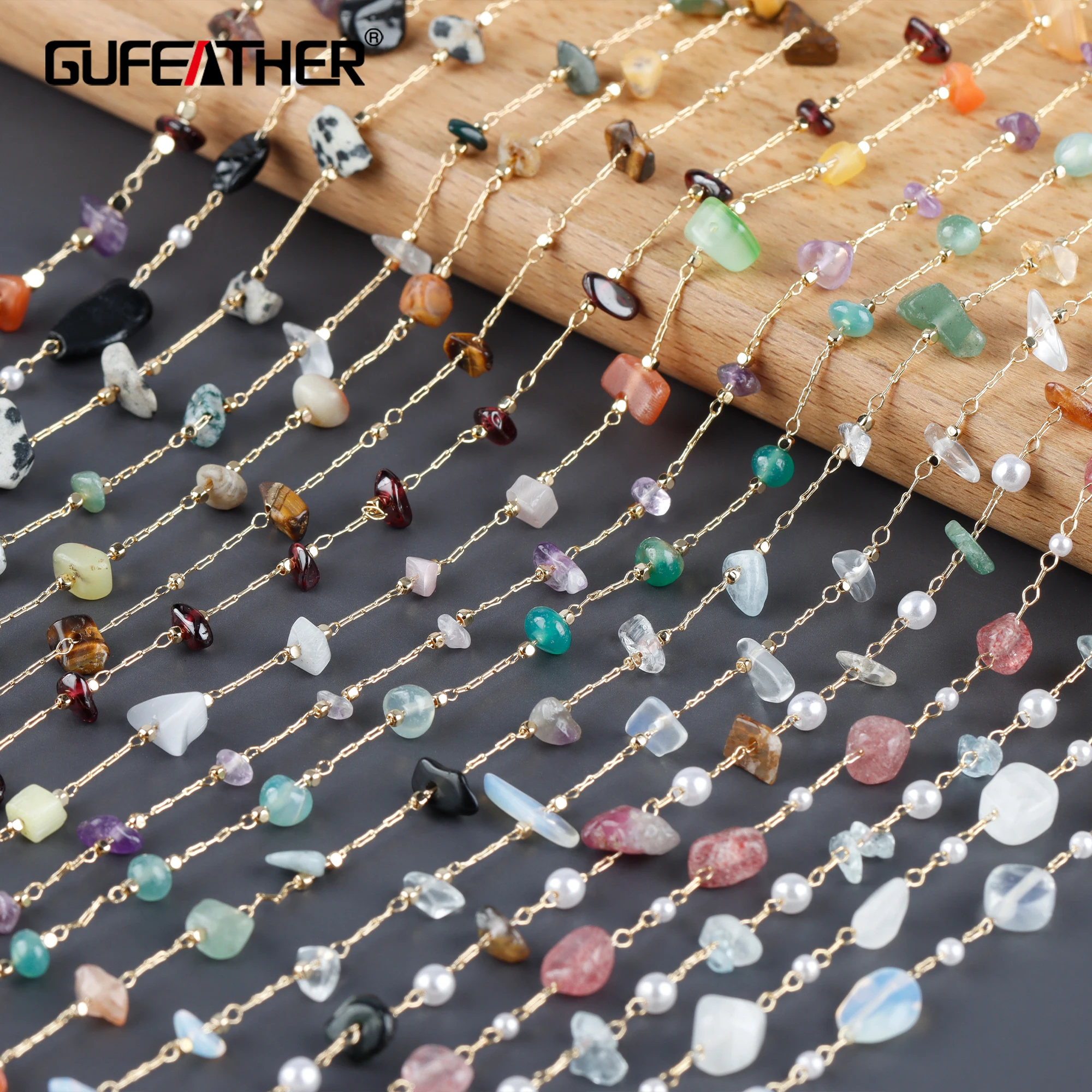 

GUFEATHER C198,diy chain,18k gold plated,copper metal,natural stone,hand made,charms,diy bracelet necklace,jewelry making,1m/lot
