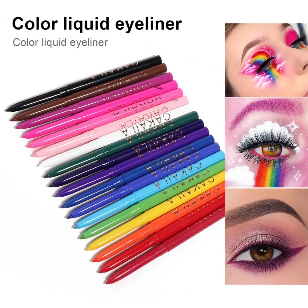 Long Lifespan 0.25g Fashion 18-color Eyeliner Pen Kit Highly Pigmented Eyeliner Makeup Sweat-proof   for Ladies
