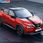 3 шт.лот гоночный Стайлинг кузова автомобиля Наклейка на крышку двигателя для Nissan Juke Автомобильная дверь боковая юбка виниловая наклейка капот спортивные полосы