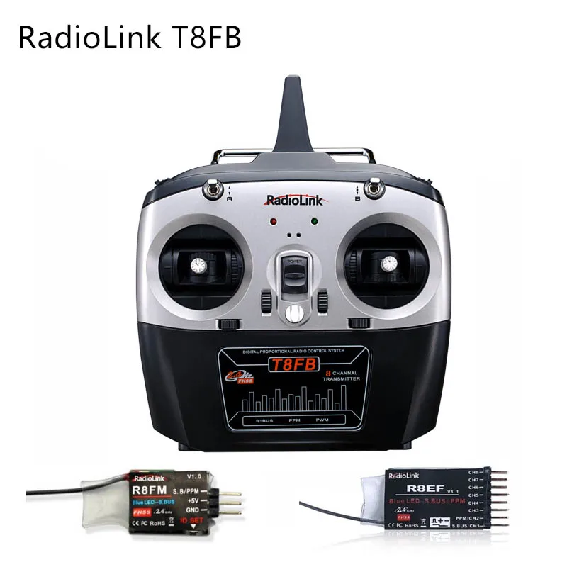 

Radiolink T8FB BT 8 Channels RC Transmitter and Receiver R8EF 2.4G Controller for Drone/Fixed Wing, Airplane and More