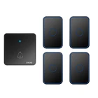 Звонок дверной CACAZI беспроводной водонепроницаемый, 60 шт., 1 кнопка, 4 приемника