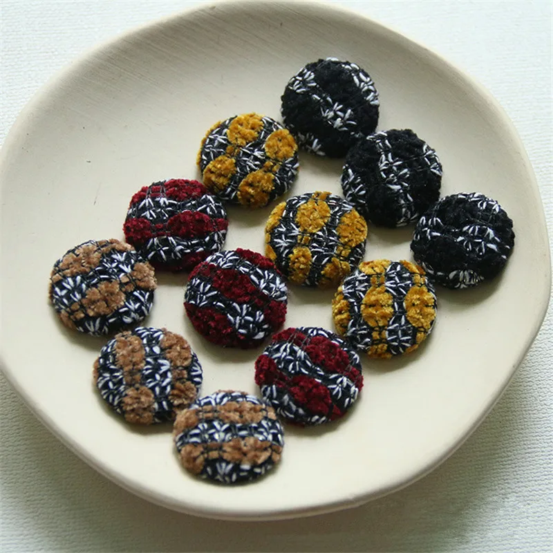 Зимний стиль 50 шт./лот 25 мм цветные украшения из ткани геометрические круглые