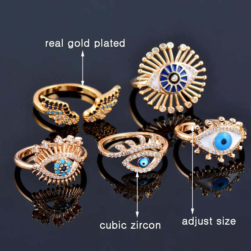 Женские кольца SINLEERY с голубыми крыльями ангела разные стили золотистого цвета