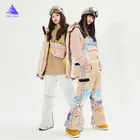 Женский лыжный костюм, брендовая Корейская Толстая Теплая Лыжная куртка, зимние теплые водонепроницаемые ветрозащитные костюмы для катания на лыжах и сноуборде