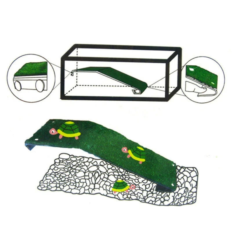 

Reptile Turtle Frog Pier Floating Basking Platform Aquarium Tank Decor Amphibian Leisure Table Simulation Lawn Platform