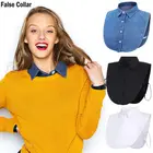 Hirigin 2020 Женская Ложная Рубашка с отворотом, стильная блузка, съемный воротник, унисекс, мужские и женские аксессуары