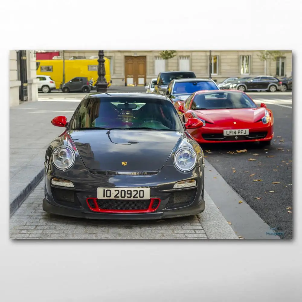 Порше и Феррари уличный супер автомобиль декоративные картины на холсте