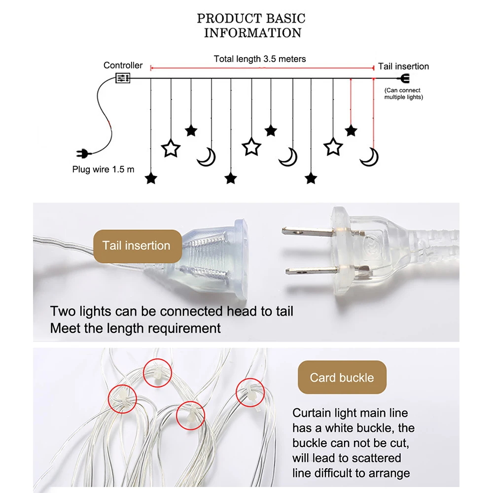 Супер яркий светодиодный светильник 8 режимов фестиваль луна звезда романтичный
