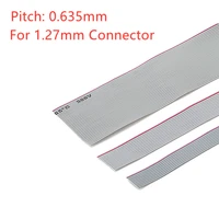 1meter 0 635mm pitch grey flat ribbon cable for idc fc 1 27mm connector 10p14p16p20p40p 30awg wire