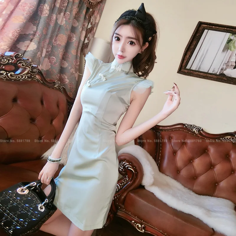 

Vrouwen Retro Elegante Cheongsam Slanke Qipao Dame Prinses Partij Avondjurk Sexy Nachtclub Bodycon Dans Kostuum Vintage Vestidos