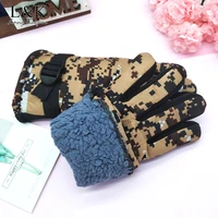 new childrens gloves winter plus velvet warm camouflage gloves fashion boys and girls thick ski outdoor mittens 7 11 years old