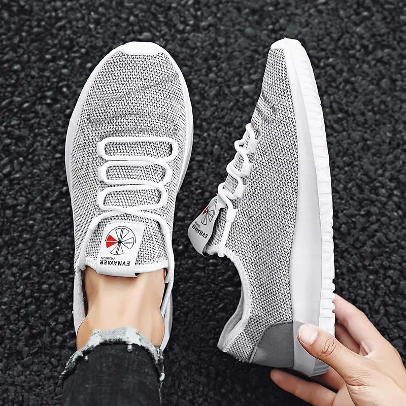 

2021 Men Sport Running Shoes Lightweight Comfortable Breathable Mesh Walking Sneakers 2021 Lace Up Athletic Jogging Tide Shoes