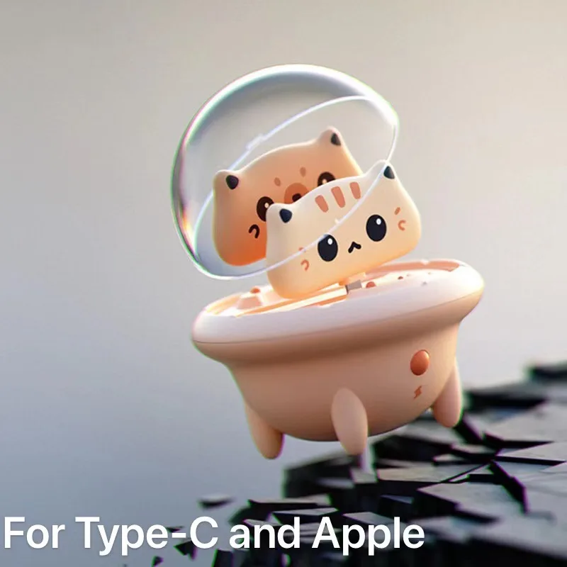 

2022 Portable Power Bank 800mAh Mini Fast Charging With Led Night Light For Type-c Cute Cartoon Cat USB Fast Charging Power