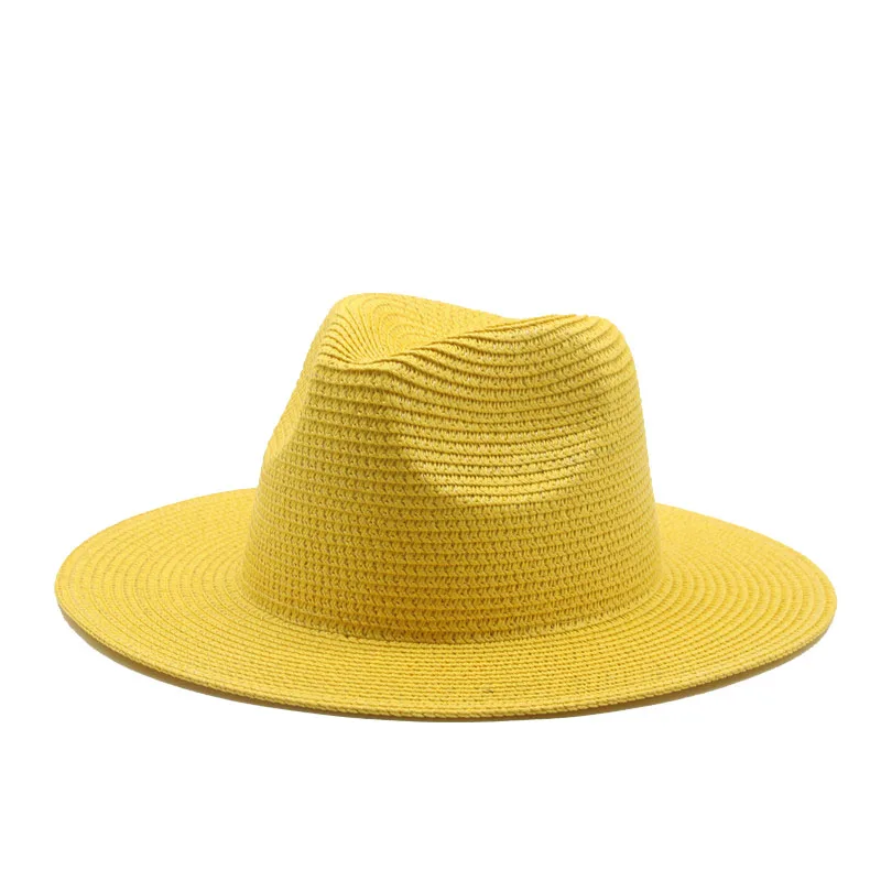 

summer women's hat solid khaki white hats for men panama cowboy cowgirls outdoor straw bucket summer hats 2021 gorras para mujer