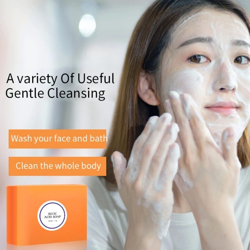 Черное Отбеливающее мыло для кожи Kojic кислота глицерин осветление цветочное |