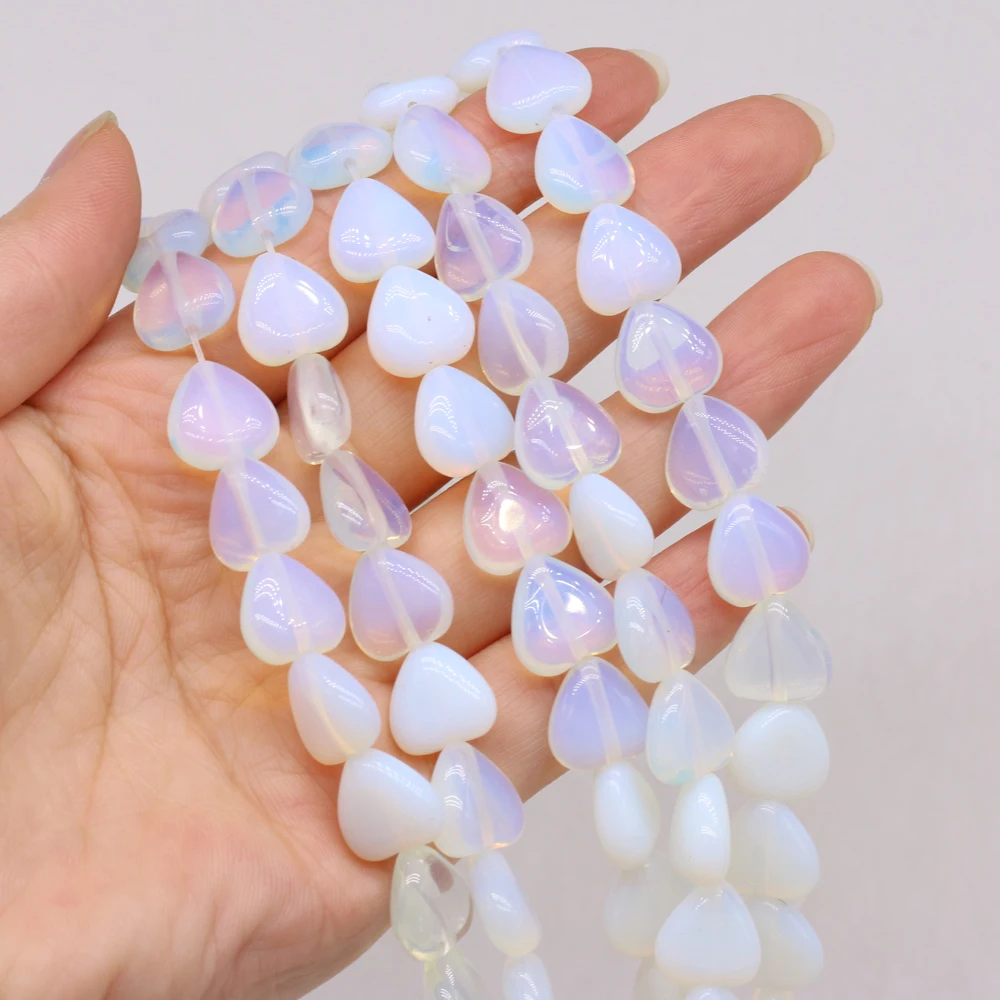 

14pcs Natural Opal Stone Beaded Heart Shape Loose Beads ForJewelry Making DIY Bracelets Necklaces Accessories 14mm