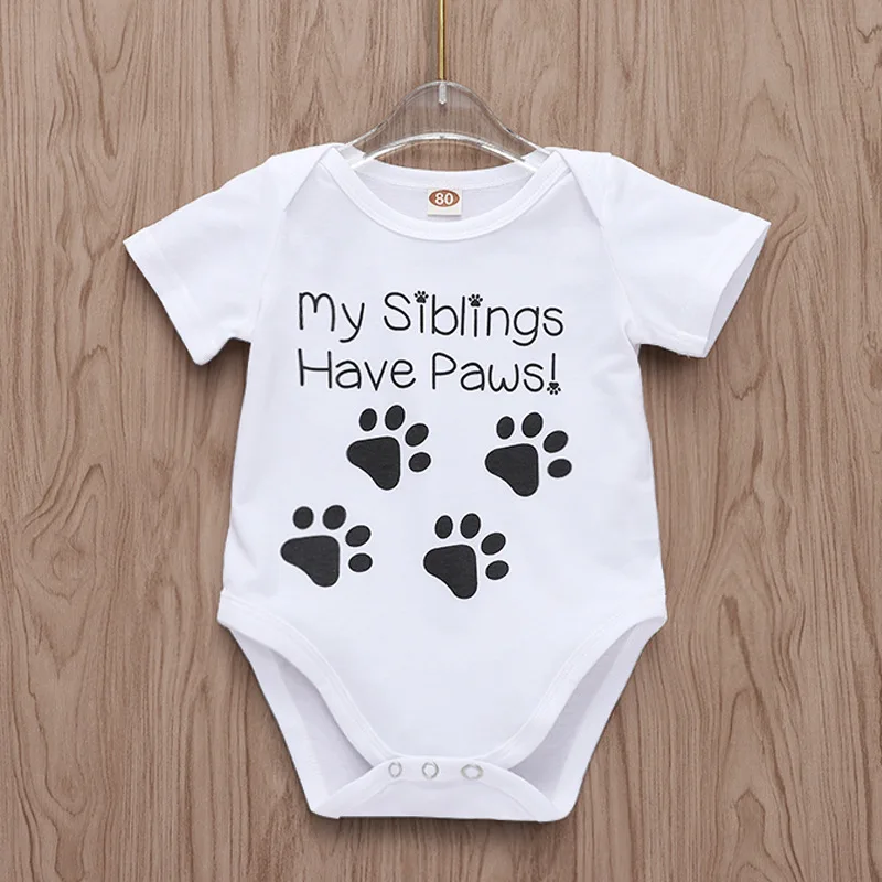 Летняя белая одежда с короткими рукавами для маленьких девочек боди забавные