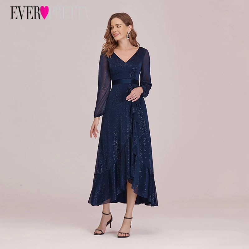 Женские Элегантные вечерние платья на Рождество 2021 robe femme Vestidos EP00342NB темно синие