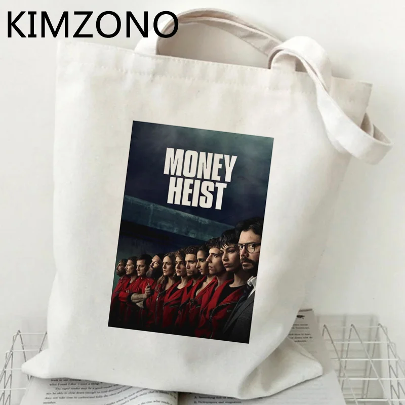 

Хлопковая сумка для покупок La Casa De Papel, Джутовая сумка для покупок, сумка из переработанной ткани, тканевая сумка, сумка-шоппер, тканевая сумк...