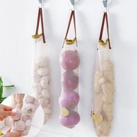 kitchen fruits vegetables storage hanging bag reusable grocery produce bags mesh shopping tote bag onion organization