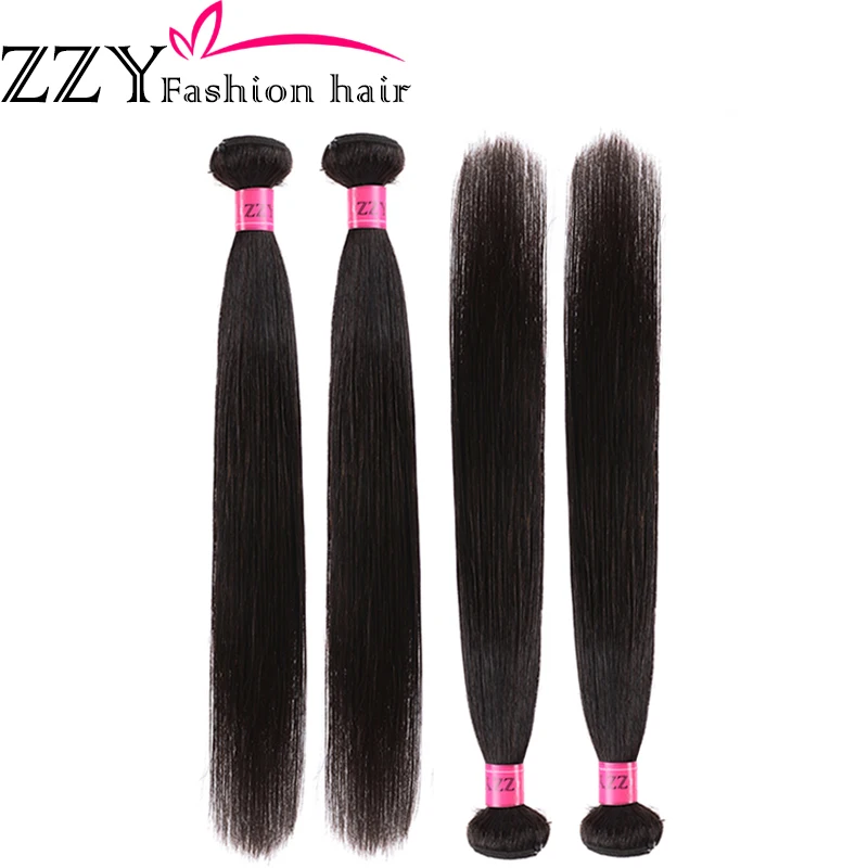 

ZZY Fashion Hair Brazilian Straight Hair Bundles 4 Pieces Human Hair Bundles 8-36 inch non remy hair Extensions Natural Color