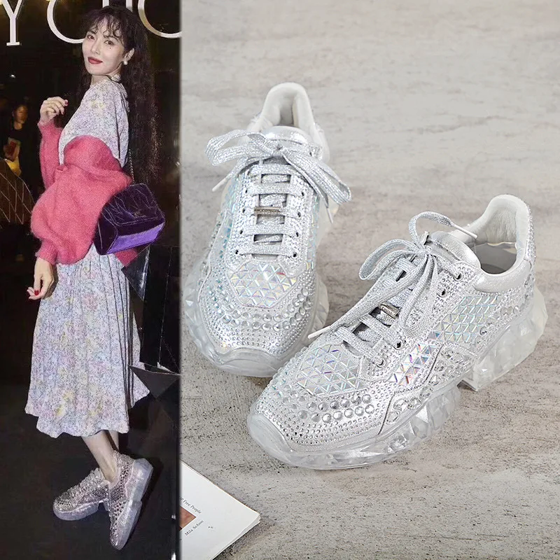 Стразы обувь женские на платформе модные брендовые кристаллы zapatos de mujer Bling Ladies