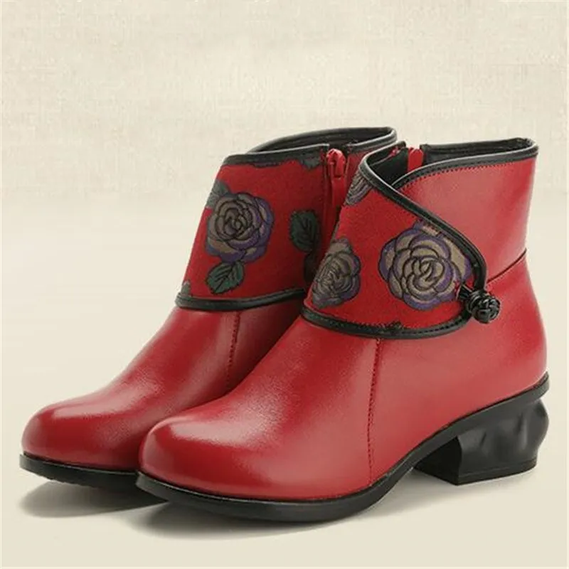 Модная женская обувь высокого качества сезон осень зима ботинки из натуральной