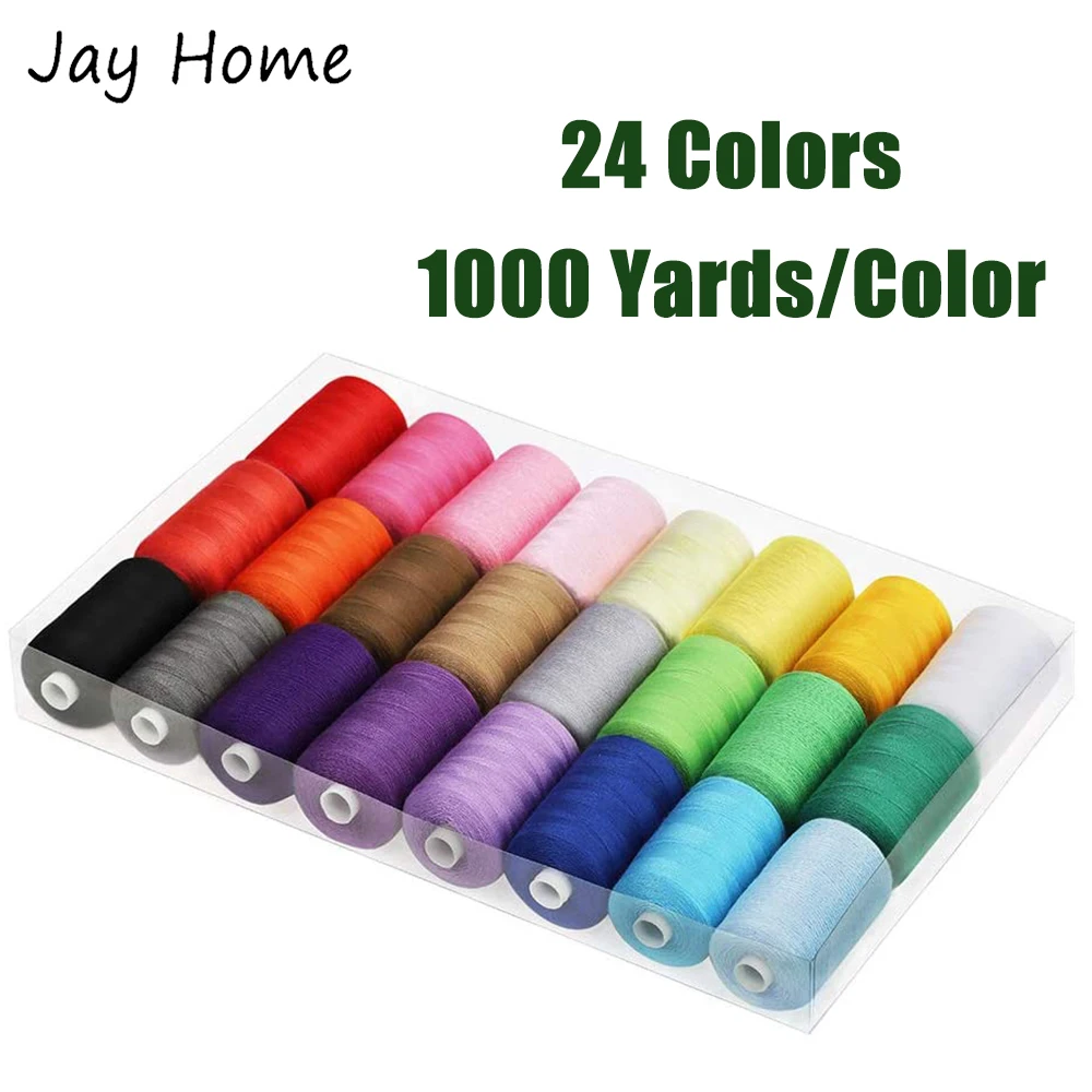 

24 Colors 1000 Yards Polyester Thread Sewing Thread Set Sewing Machine Threads Spool DIY Stitching Quilting Embroidery Threads