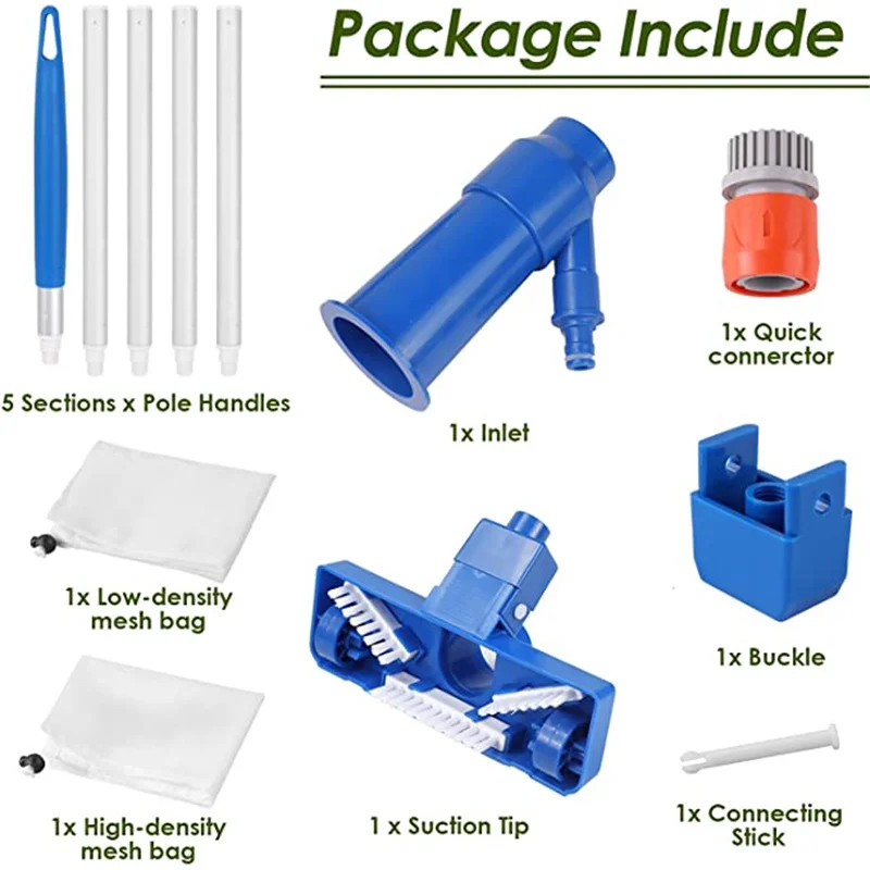 

Pool Vacuum Cleaner with Brush Portable Mini Vacuum Cleaner Pool Cleaning Accessories with 5 Section Pole DAG-ship