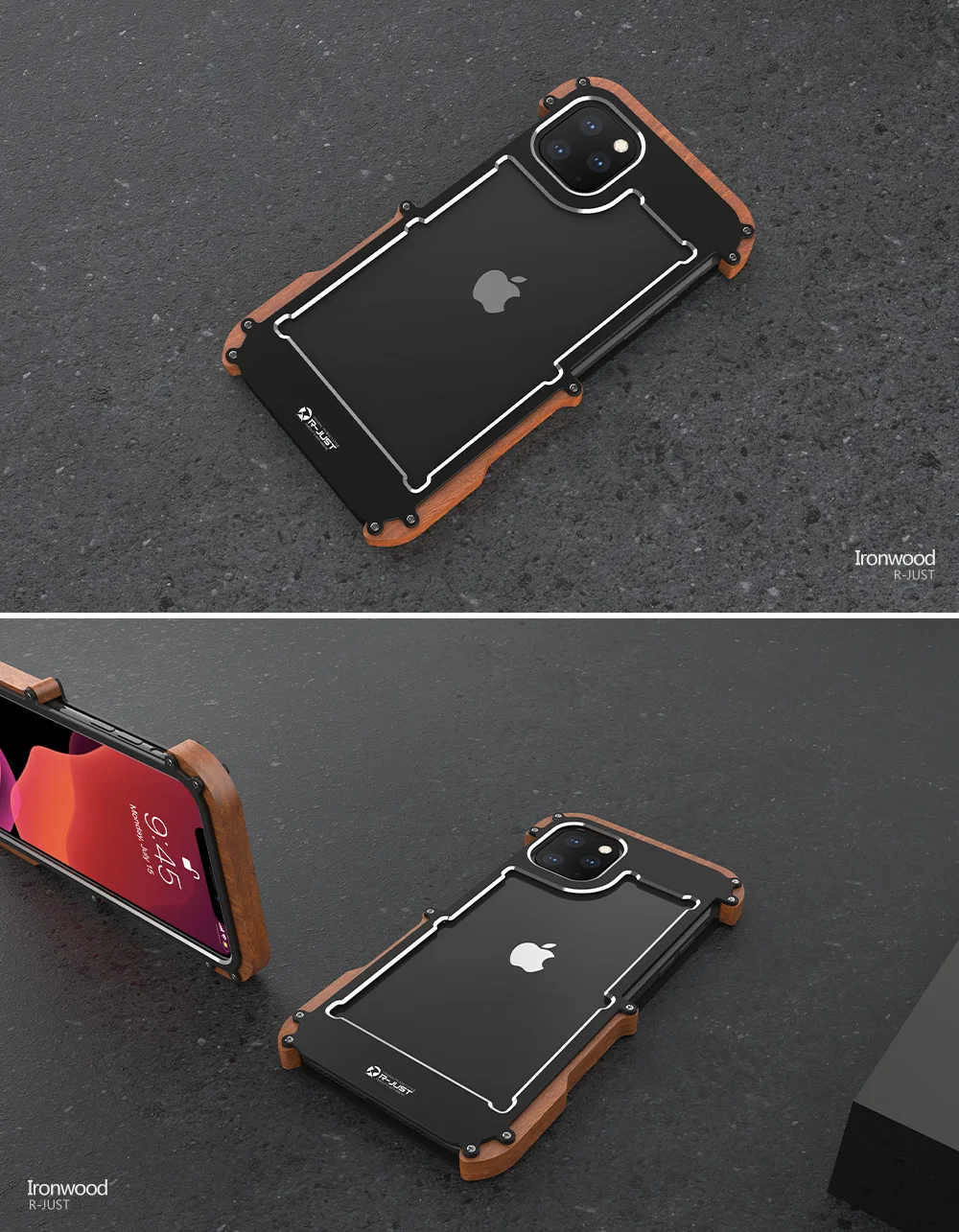 Чехол из натурального дерева и алюминия с металлическим бампером для iPhone 11/Pro/Max, жесткий защитный противоударный чехол для iPhone 11 Pro Max