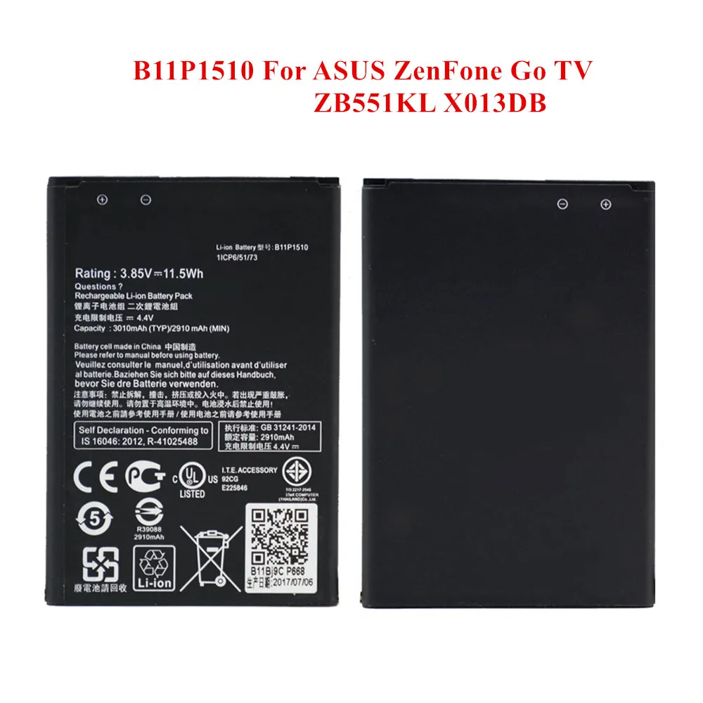 Новая запасная батарея B11P1510 для ASUS ZenFone Go tv ZB551KL X013DB X013D X013DC X013DA 2910/3010mAh полная емкость Akku