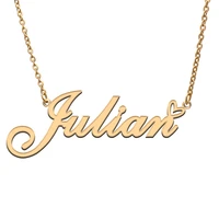 love heart julian name necklace for women stainless steel gold silver nameplate pendant femme mother child girls gift