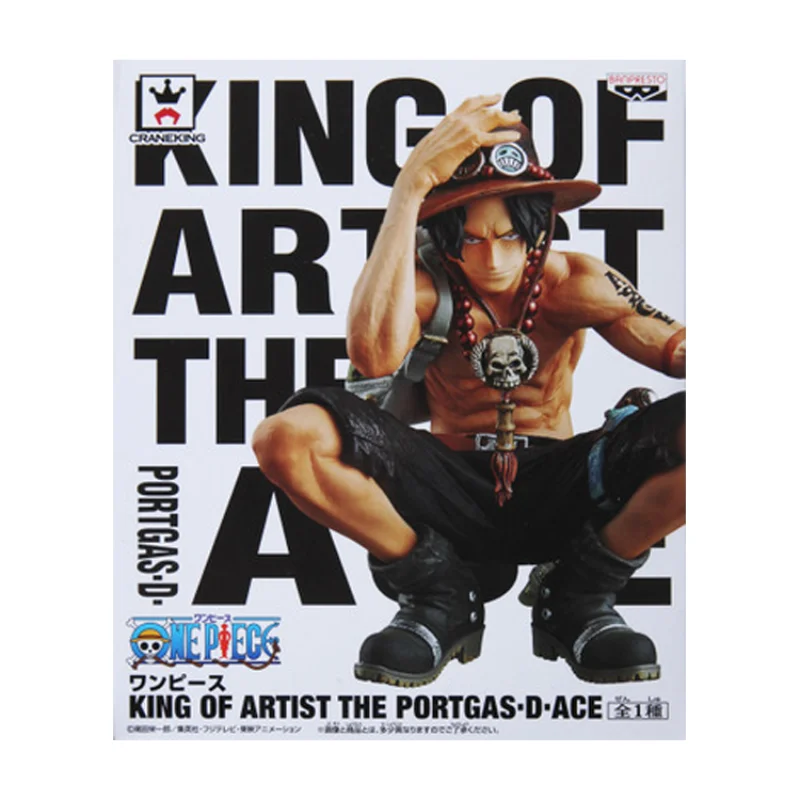 

13CM Original Bandai Anime One Piece KOA Fire Fist Ace Art King Model Squatting Posture Jingpin Hand-made Toy Gift