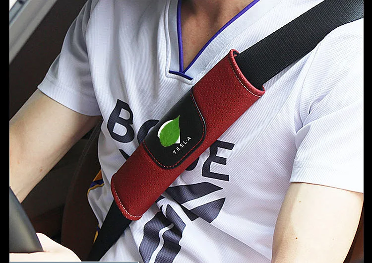 2pcs High Quality Microfiber Leather Car Seat Belt Covers Shoulder pads for Tesla Model 3 X S Styling | Автомобили и мотоциклы