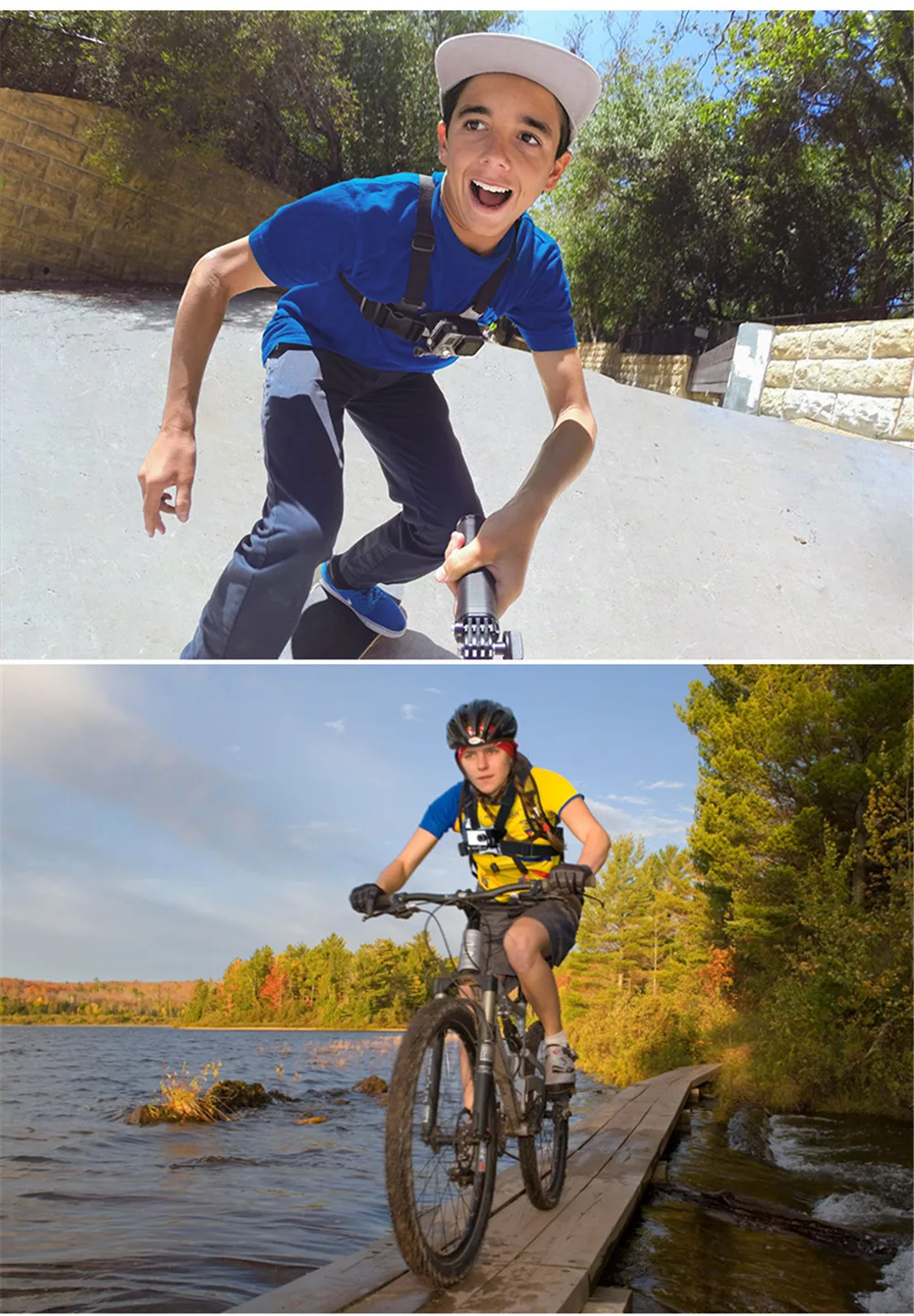TELESIN нагрудный ремень на голову крепление для GoPro Hero 8 7 6 Hero 5 4 3 2 для Xiaomi Yi 4K Mijia 4K SJCAM для eken аксессуары