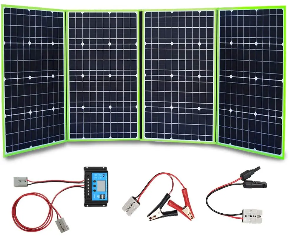 

200w 20V Portable solar panel foldable Power Kit 12V/24V 20A Controller Battery Charger Boat Camping Car Travel Hiking Home