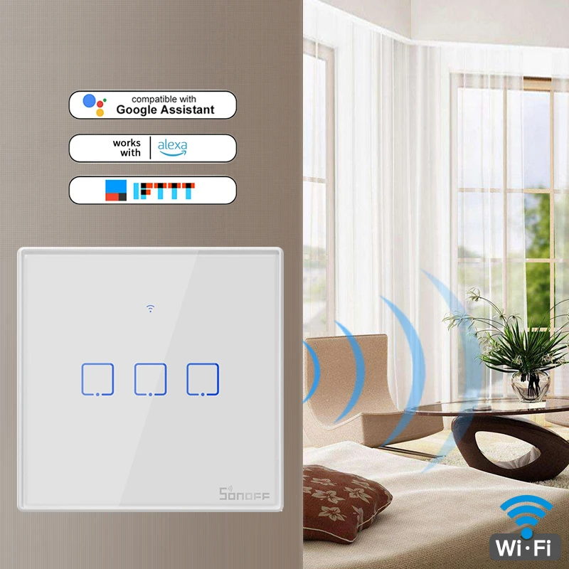 Смарт-выключатель SONOFF T1/T2/T3/T0 с поддержкой Wi-Fi