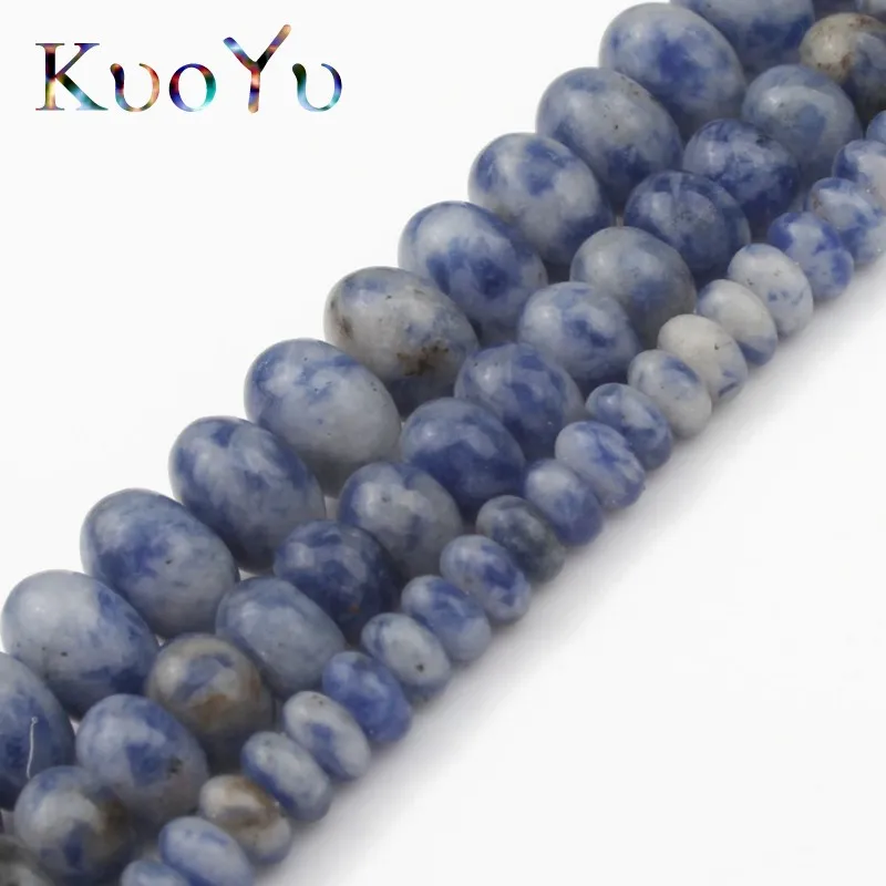 Natural Stone Beads New Blue Sodalite Jaspers Rondelle Loose Spacer Bead For Jewelry Making 4/6/8mm 15&quotInch DIY Earring Bracelet |