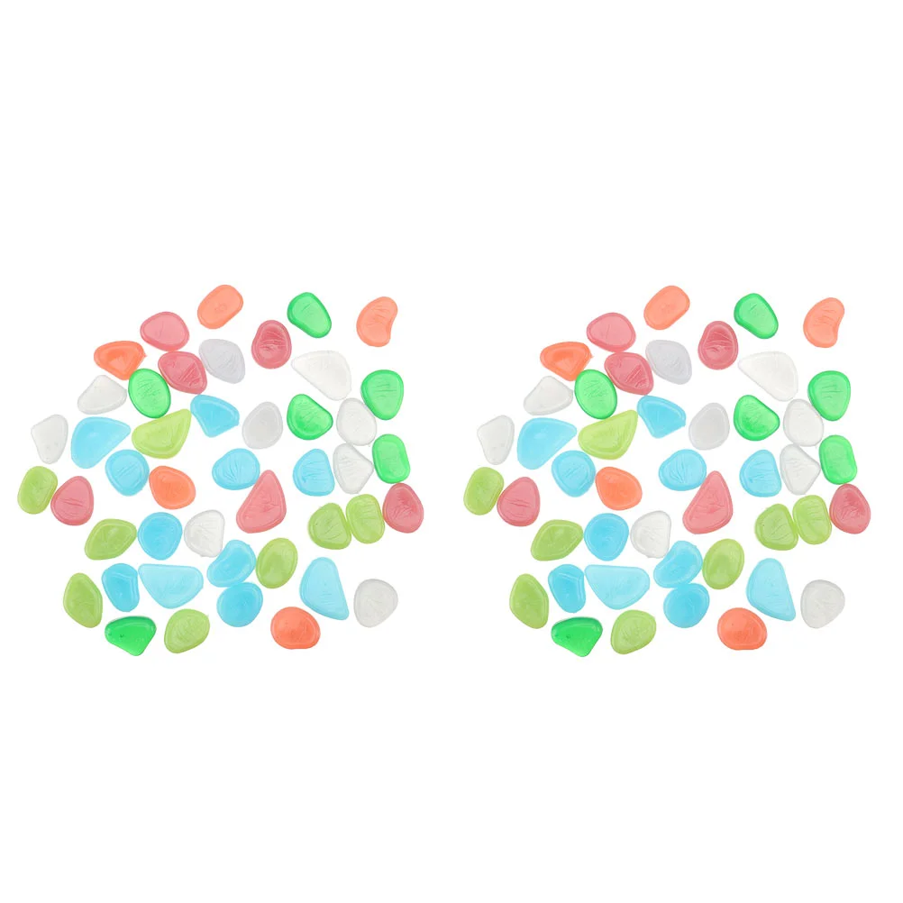 

200 Pcs Artificial Stone Fish Tank Ornament Luminous Stone Aquarium Decor